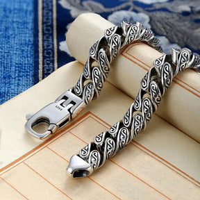 Domineering Bracelet S925 Silver Tang Grass Pattern European Fashion for Men Best Price in Men Jewerly - 2023