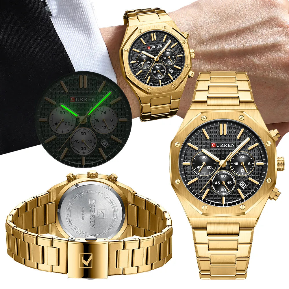 CURREN Watch Stainless Steel Band Chronograph Waterproof for Men Best Price in Men Jewerly - 2023