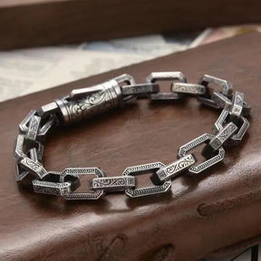 Silver Bracelet Retro Auspicious Clouds Eternal Vine Square Chain for Men Best Price in Men Jewerly - 2023