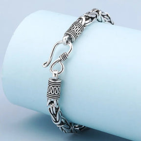 BOCAI Bracelet S925 Sterling Silver Vintage Peace Pattern Twist-chain for Men Best Price in Men Jewerly - 2023