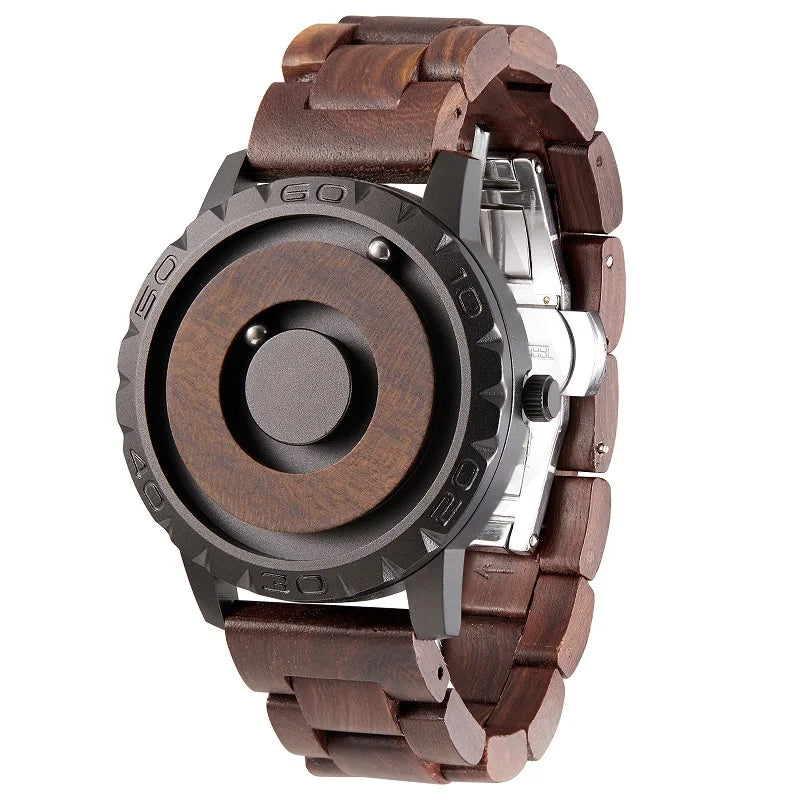 Fashion Quartz Wristwatches EUTOUR E030 Magnetic Wooden Watch Casual Simple Men's Watch Wood Strap Watch for Man 2023