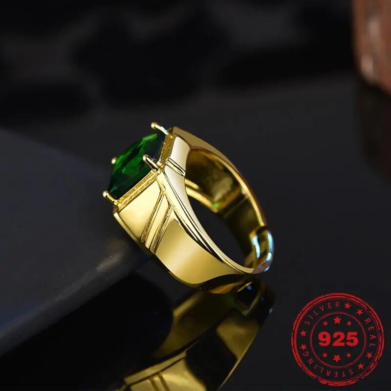 HOYON 14K Gold Ring with Emerald for Men Best Price in Men Jewerly - 2023