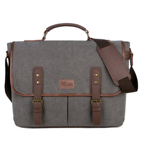 Vintage Men Briefcases Canvas 14 inch Laptop Bags Portable Messenger Bag for Men Business Briefcase Shoulder Bag Dropshipping