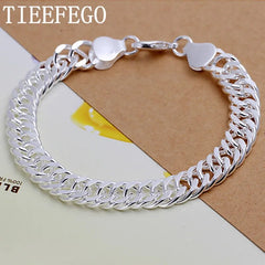 925 Sterling Silver Square Buckle 10MM Bracelet for Men Best Price in Men Jewerly - 2025