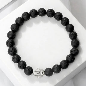 Charms Bracelet Black Lava Matte Beads Volcanic Stone for Men Best Price in Men Jewerly - 2023