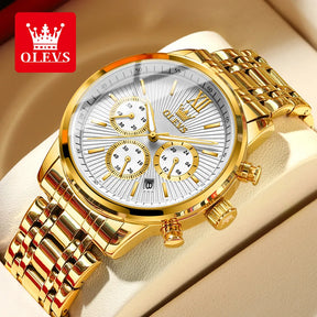 OLEVS Classic Quartz Watch with Three Dials Best Price in Men Jewerly - 2023