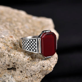 Men's Vintage Stainless Steel Onyx Ring Best Price in Men Jewerly - 2023