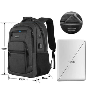 DOXUNGOO Backpack Large Capacity Multi-Pocket 2023 with USB and Headphone Jack for Men Best Price in Men Jewerly - 2023