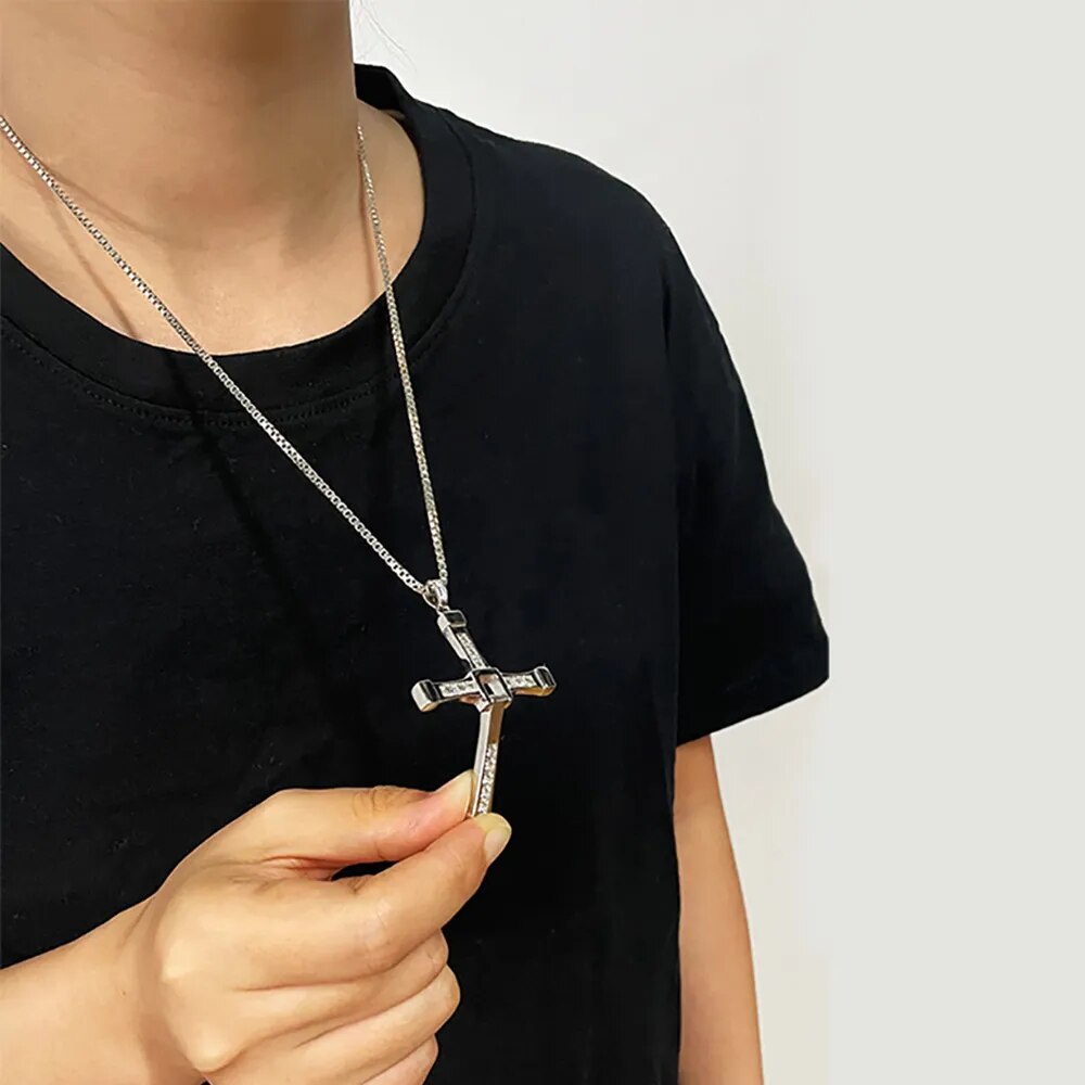 Fast & Furious Rotatable Cross Pendant Necklace for Men Best Price in Men Jewerly - 2023