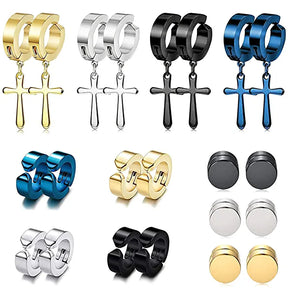 Stainless Steel Cross Pendant Dangle Earrings for Men Best Price in Men Jewerly - 2023