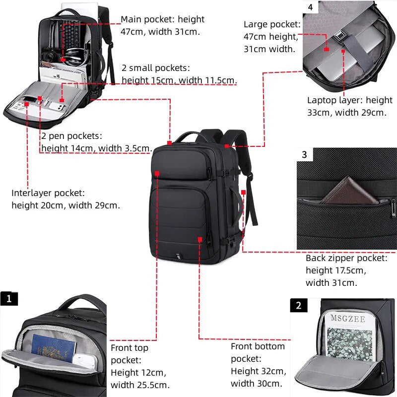 Expandable 17 Inch Laptop Backpack Waterproof with USB for Men Best Price in Men Jewerly - 2025