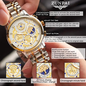 ZUNPAI Original Stainless Steel Quartz Watch for Men Best Price in Men Jewerly - 2023