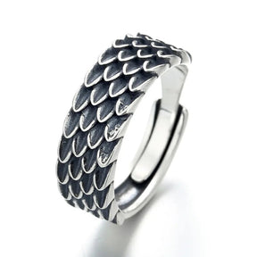 Retro Dragon Scale 925 Sterling Silver Ring Best Price in Men Jewerly - 2023