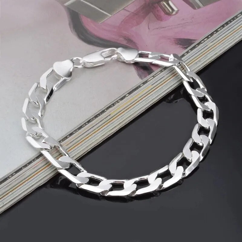 925 Sterling Silver Sideways Bracelet for Men Best Price in Men Jewerly - 2023