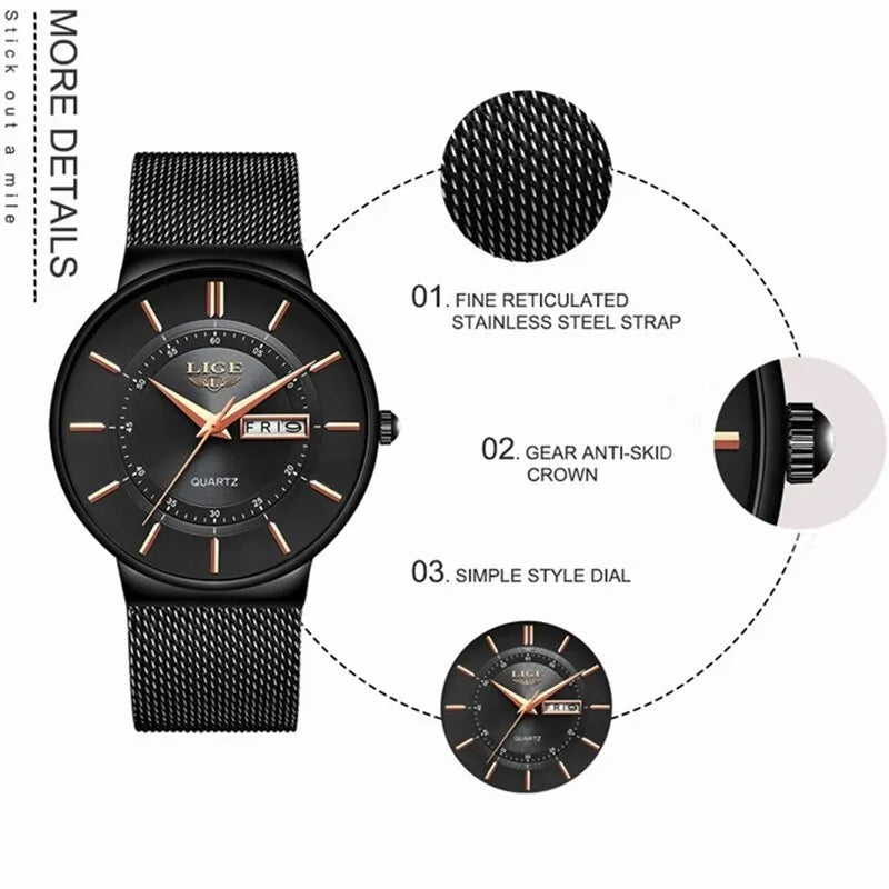 2023 Luxury Waterproof Ultra Thin Watch for Men Best Price in Men Jewerly - 2023