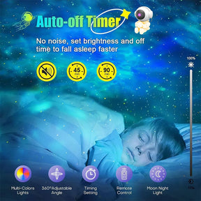 Robot Starry Sky Galaxy Projector Night Light USB LED Star Desk Lamps Romantic Projection Atmosphere Lamp For Room Decor Gifts