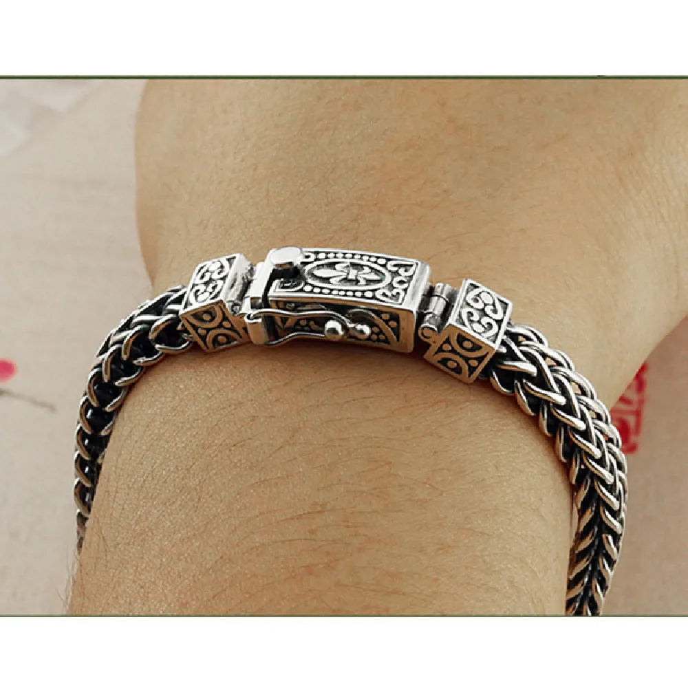 Retro Totem Double Row Silver Charm Bracelet Best Price in Men Jewerly - 2023