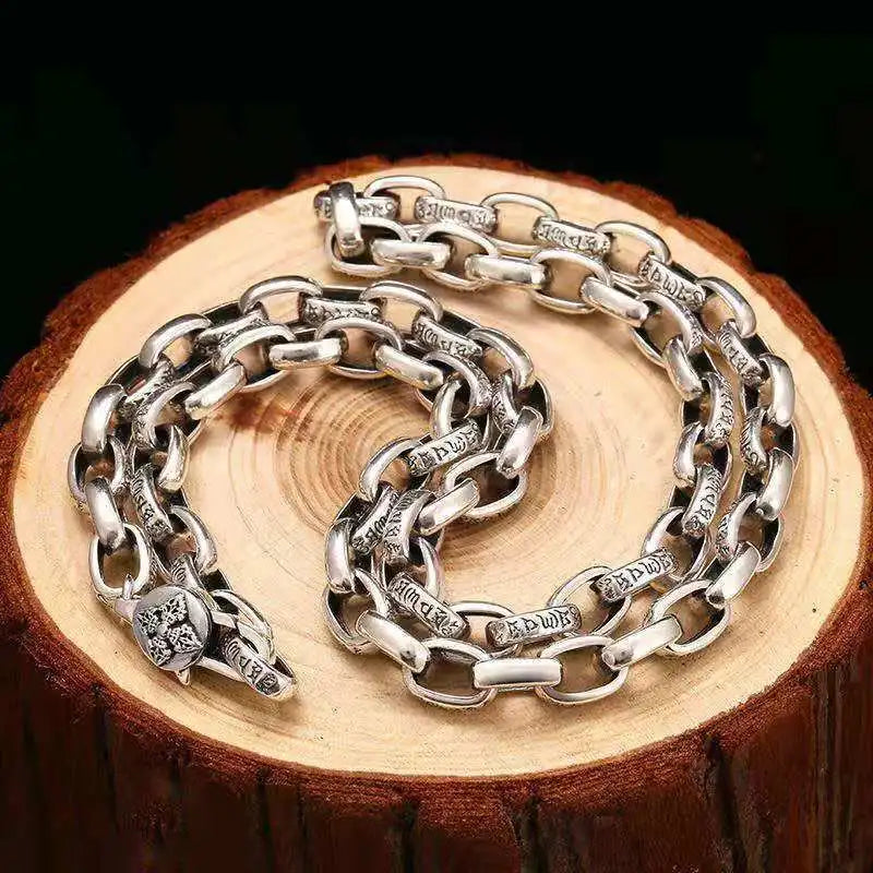 Thai Silver Vintage Braided Long Chain Necklace Best Price in Men Jewerly - 2023