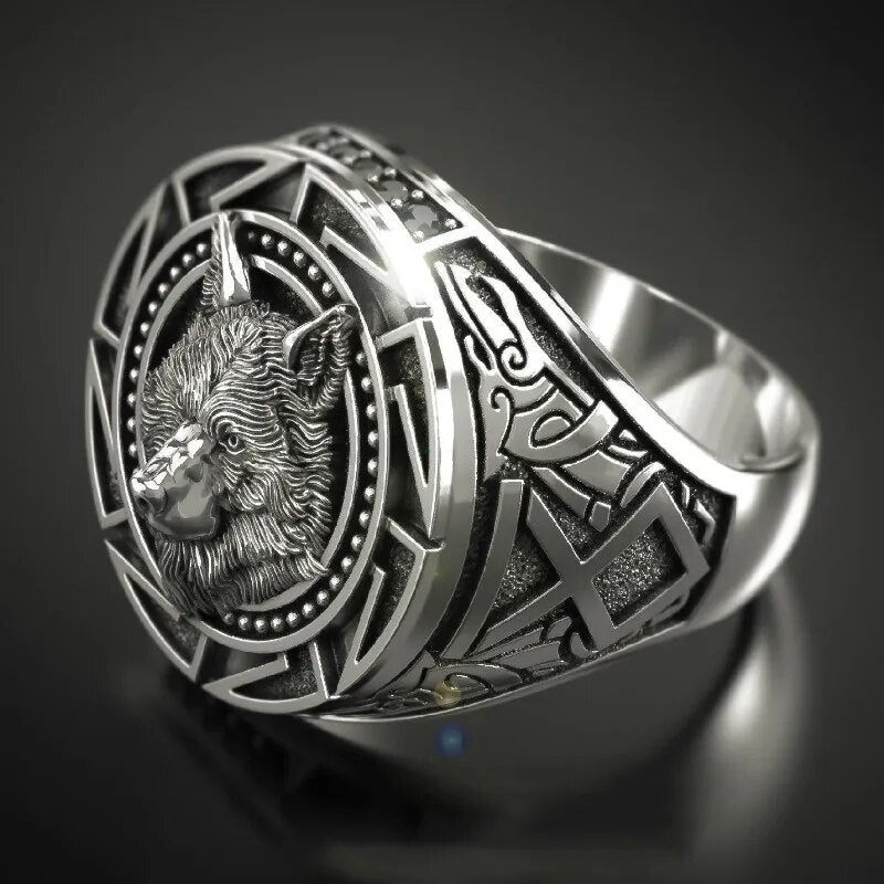 Men's 925 Thai Silver Viking Warrior Wolf Ring Best Price in Men Jewerly - 2023