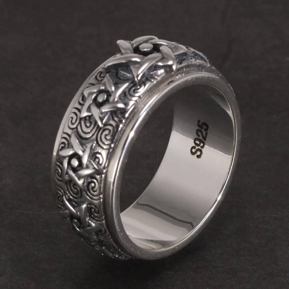 Rotatable Buddhism Ring Vintage Silver Ring Best Price in Men Jewerly - 2023