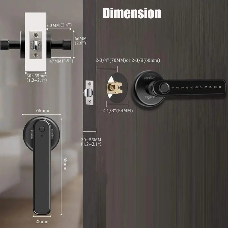 Bluetooth Smart Lock TTLOCK Security Latch Fingerprint Electronic Door Handle Lever Handle Lock Knob Lock