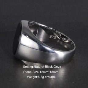 Real Pure Silver Turkish Rings with Onyx Stones Best Price in Men Jewerly - 2023