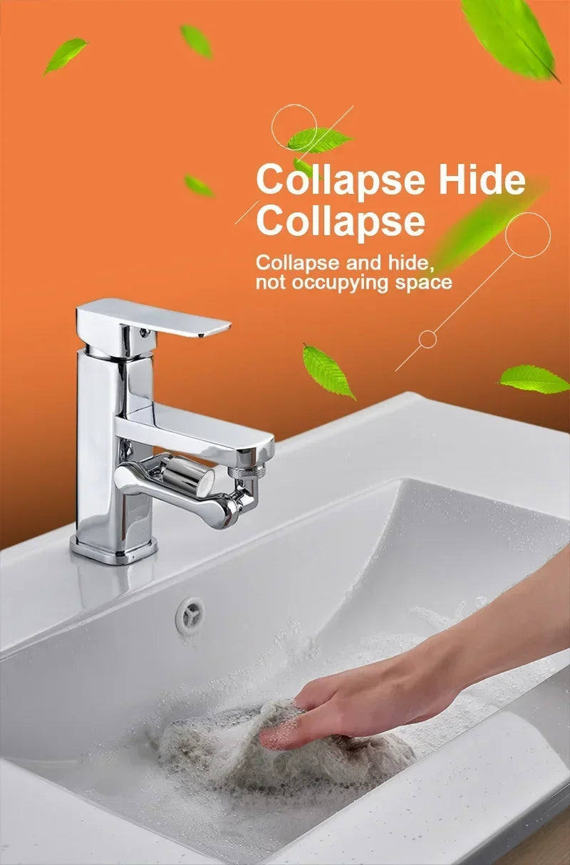 Universal 1080° Rotation Faucets Extender Sprayer Head Kitchen Robot Arm Extension Faucet Aerator Mixer Bubbler Water Tap Nozzle