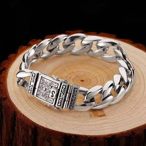 Double Snap Silver Cuban Bracelet Best Price in Men Jewerly - 2023