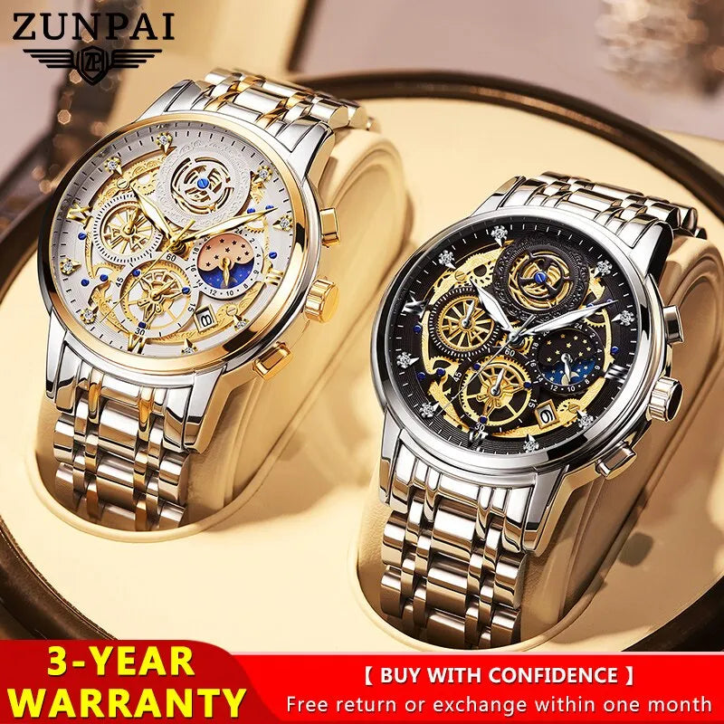 ZUNPAI Original Stainless Steel Quartz Watch for Men Best Price in Men Jewerly - 2023