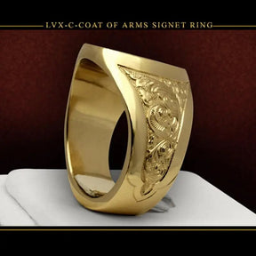 HOYON 18k Gold Crown Lion Shield Badge Ring for Men Best Price in Men Jewerly - 2023