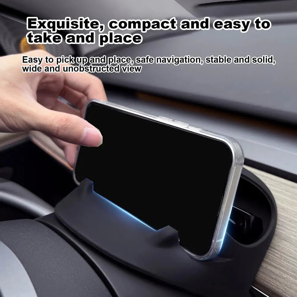 Steering Wheel Rear Phone Holder For Tesla Model 3 /Y Console Organizer Storage Box Silicone Console Storage Tray Car Interior