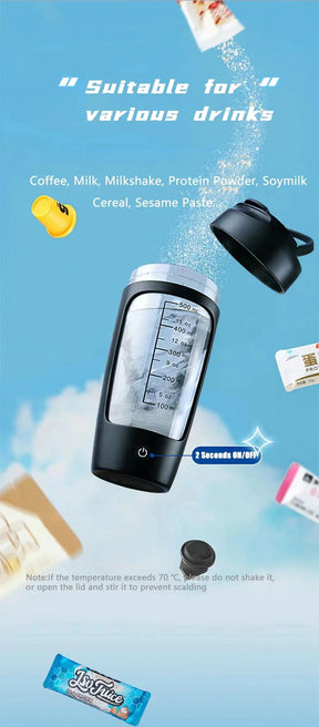 Electric Protein Shaker Bottle Portable 1200mAh Rechargeable Blender Cup Automatic Self Stirring Mug 650ml Mixing Cups for Fitne