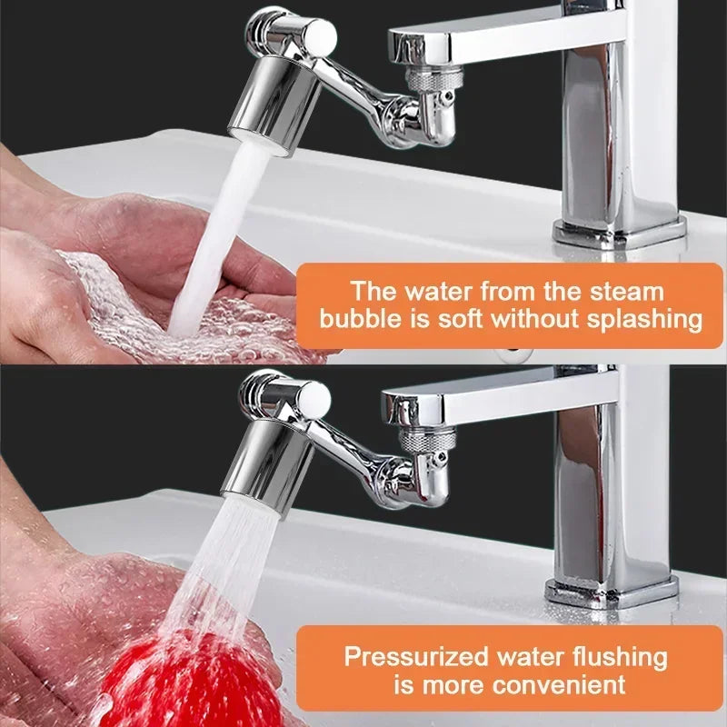 Universal 1080° Rotation Faucets Extender Sprayer Head Kitchen Robot Arm Extension Faucet Aerator Mixer Bubbler Water Tap Nozzle