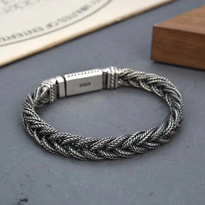 BOCAI S925 Silver Handmade Woven Twist Bracelet for Men & Women Best Price in Men Jewerly - 2023