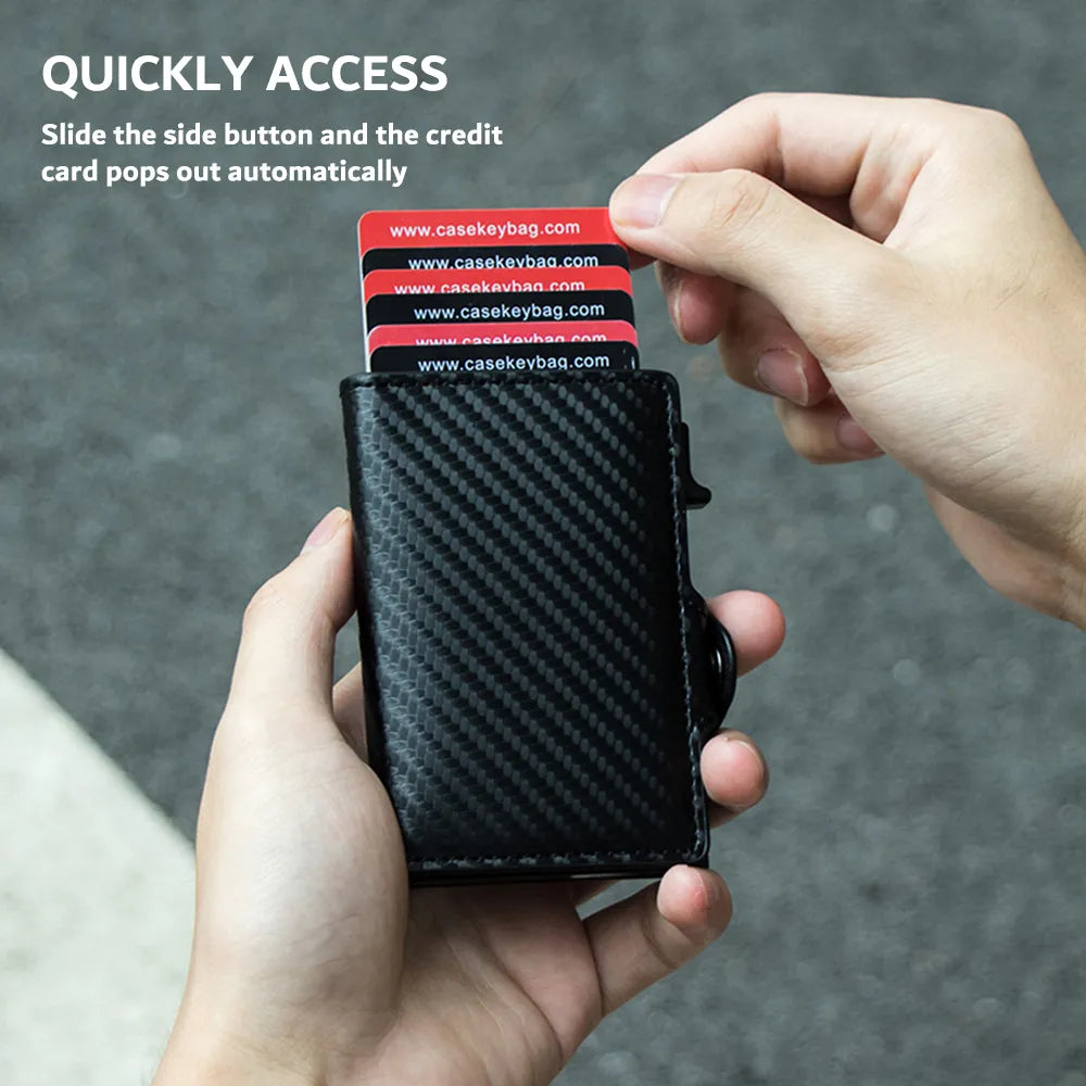 CASEKEY Smart Wallet Carbon Fiber RFID Leather Pop Up for Men Best Price in Men Jewerly - 2023