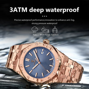 POEDAGAR Luxury Business Stainless Steel Watch Best Price in Men Jewerly - 2023