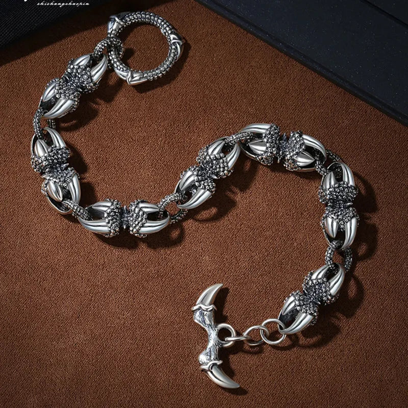 Domineering Bracelet S925 Silver Dragon Claw Vajra Pestle for Men Best Price in Men Jewerly - 2023