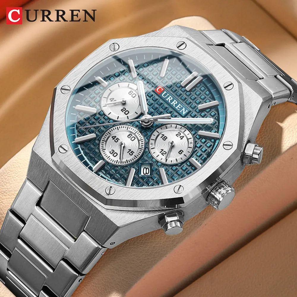 CURREN Watch Stainless Steel Band Chronograph Waterproof for Men Best Price in Men Jewerly - 2023