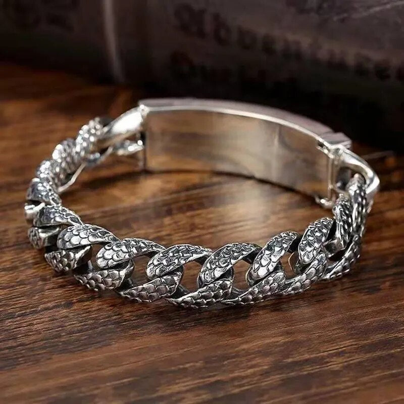 Silver Chain Dragon Head Bracelet for Men Best Price in Men Jewerly - 2023