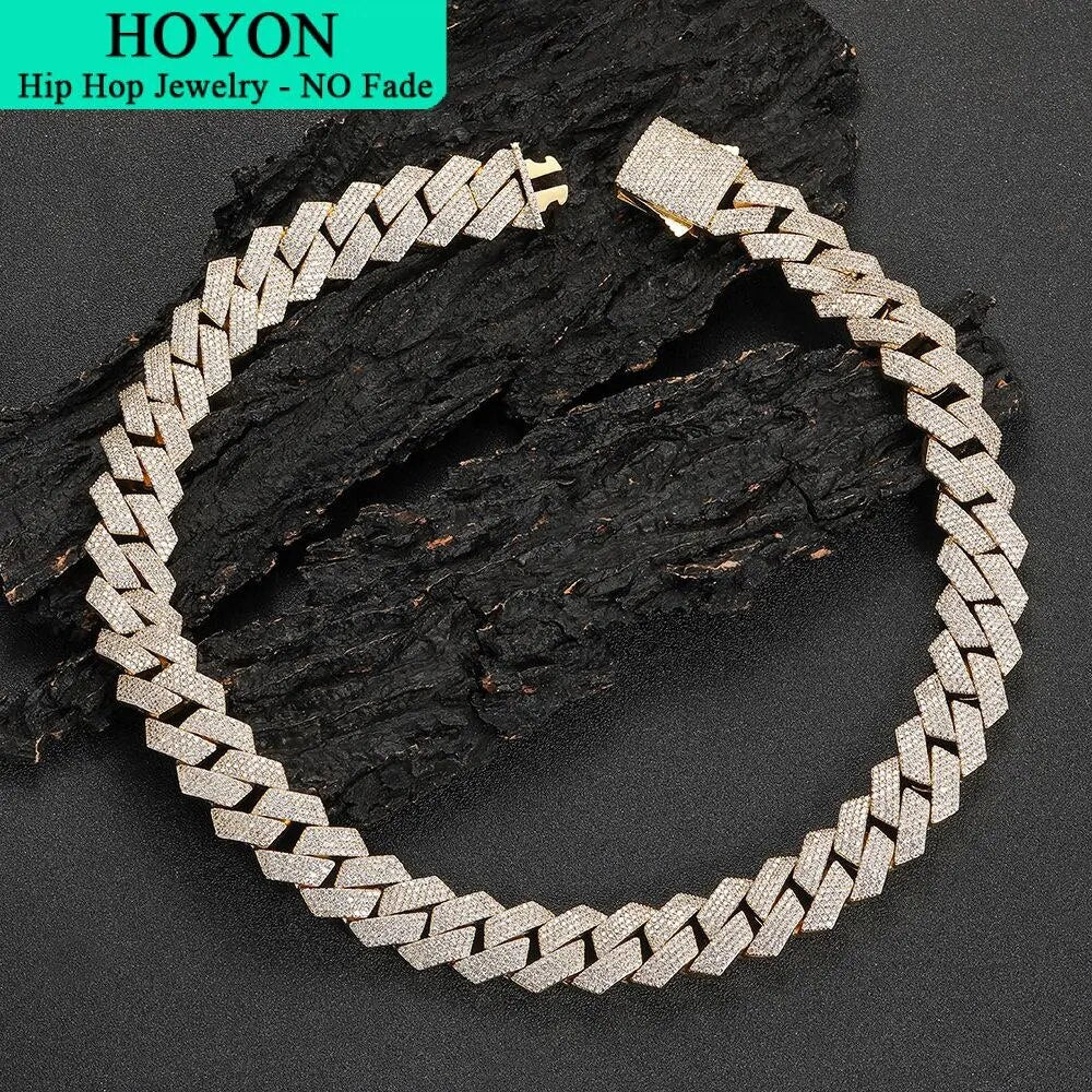 HOYON Moissanite Cuban Chain Necklace for Men Best Price in Men Jewerly - 2023