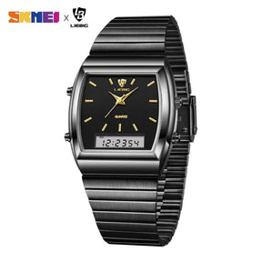 Digital Quartz Dual Display All-Steel Watch Gold Dial for Men Best Price in Men Jewerly - 2023