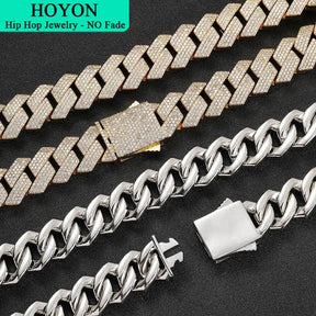 HOYON Moissanite Cuban Chain Necklace for Men Best Price in Men Jewerly - 2023