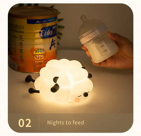 Cute LED Night Light Panda Sheep Rabbit Silicone Nightlights Timing USB Rechargeable For Bedroom Decoration Kids Birthday Gift