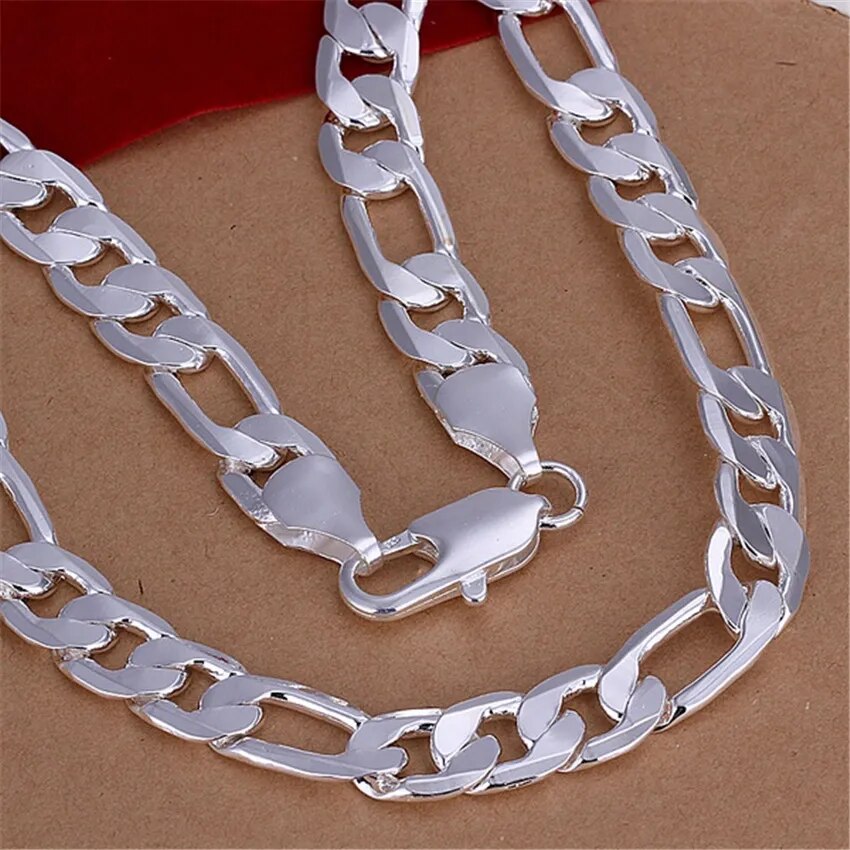 925 Sterling Silver Classic 12mm Cuban Chain Necklace Best Price in Men Jewerly - 2023