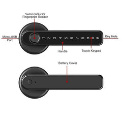 Bluetooth Smart Lock TTLOCK Security Latch Fingerprint Electronic Door Handle Lever Handle Lock Knob Lock