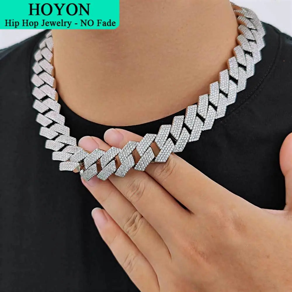 HOYON Moissanite Cuban Chain Necklace for Men Best Price in Men Jewerly - 2023