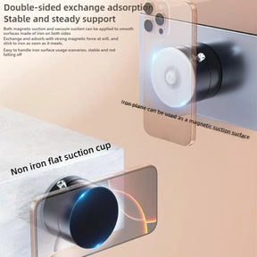 Double Sided Suction Cup Magnetic Phone Holder Lazy Multi-functional Foldable Storage Holder Vacuum Suction Phone Holder