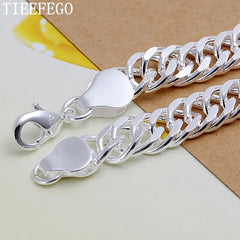 925 Sterling Silver Square Buckle 10MM Bracelet for Men Best Price in Men Jewerly - 2025