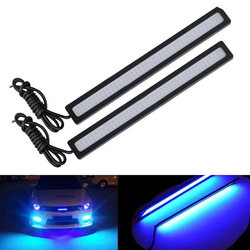 1PC Waterproof DC 12V 17cm Blue Super Bright LED Car COB Lights DRL Fog Driving Running Lamp Car COB LED Light