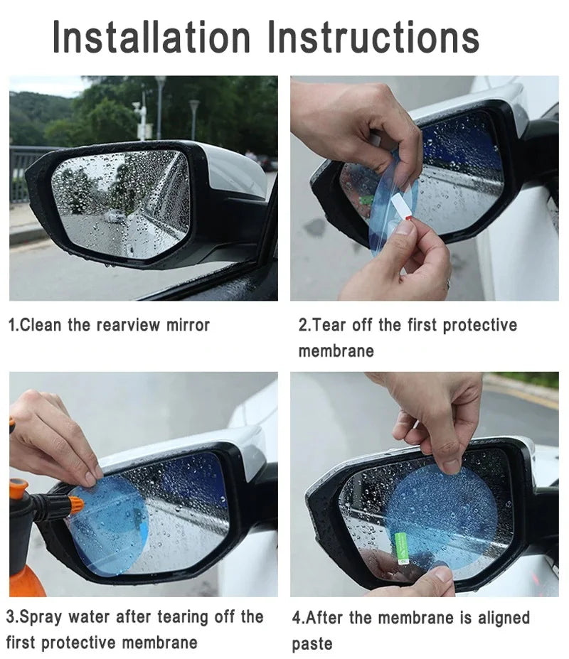 2X Car Mirror Rain-proof Film Car Rearview Mirror Waterproof Film Window Glass Anti-Fog Anti-reflective Sticker Auto Accessores